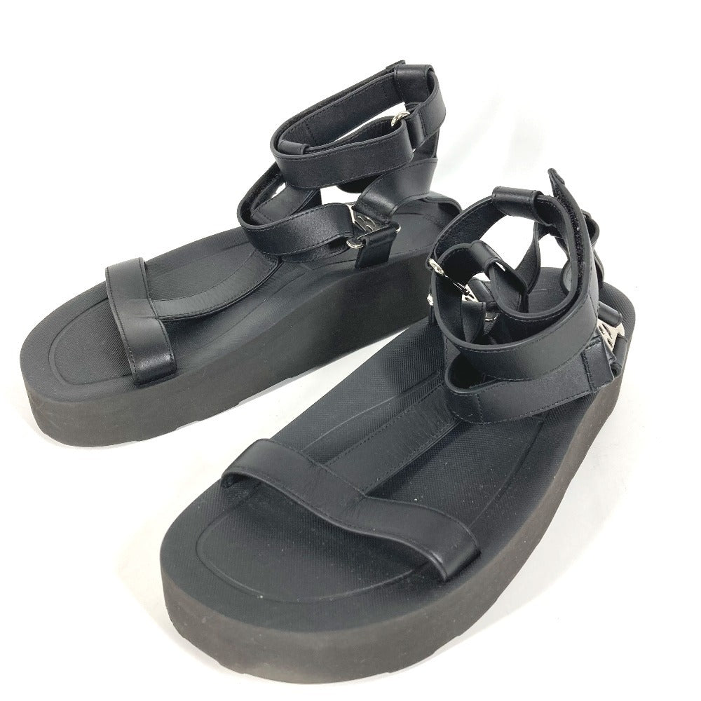 HERMES Sport Sandals Shoes Enid ENID H Diamant Buckle Platform Sandals Rubber Women's Black