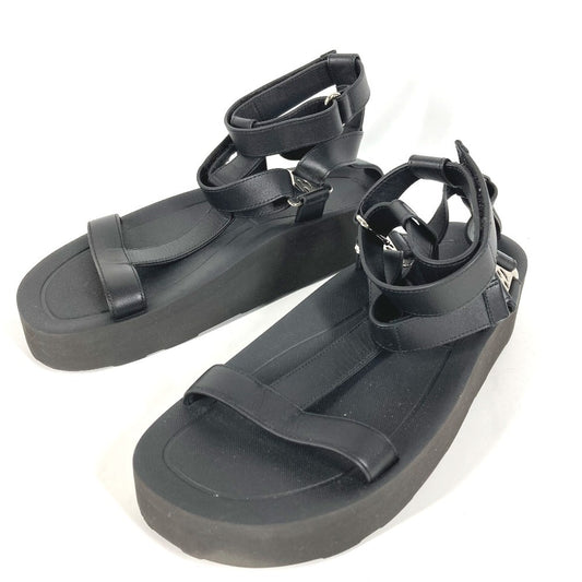 HERMES Sport Sandals Shoes Enid ENID H Diamant Buckle Platform Sandals Rubber Women's Black