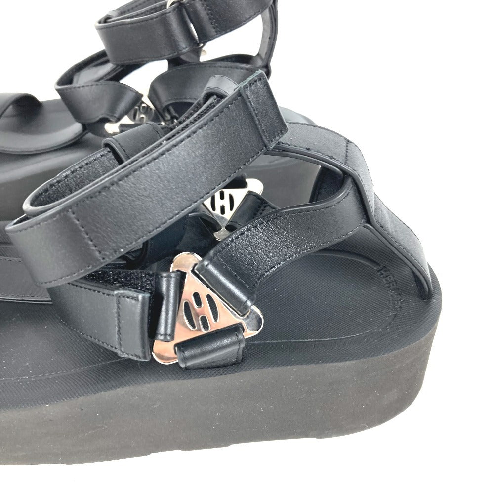 HERMES Sport Sandals Shoes Enid ENID H Diamant Buckle Platform Sandals Rubber Women's Black
