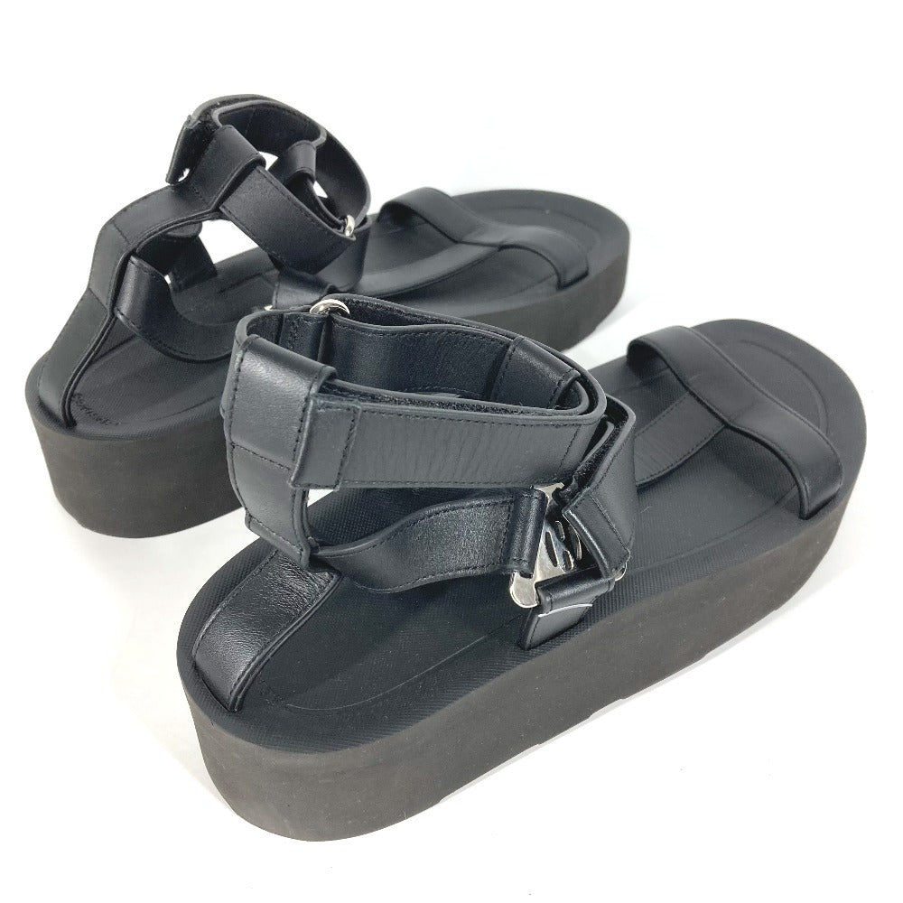 HERMES Sport Sandals Shoes Enid ENID H Diamant Buckle Platform Sandals Rubber Women's Black
