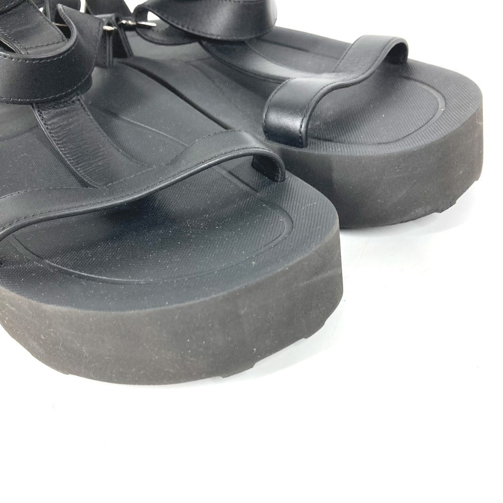 HERMES Sport Sandals Shoes Enid ENID H Diamant Buckle Platform Sandals Rubber Women's Black