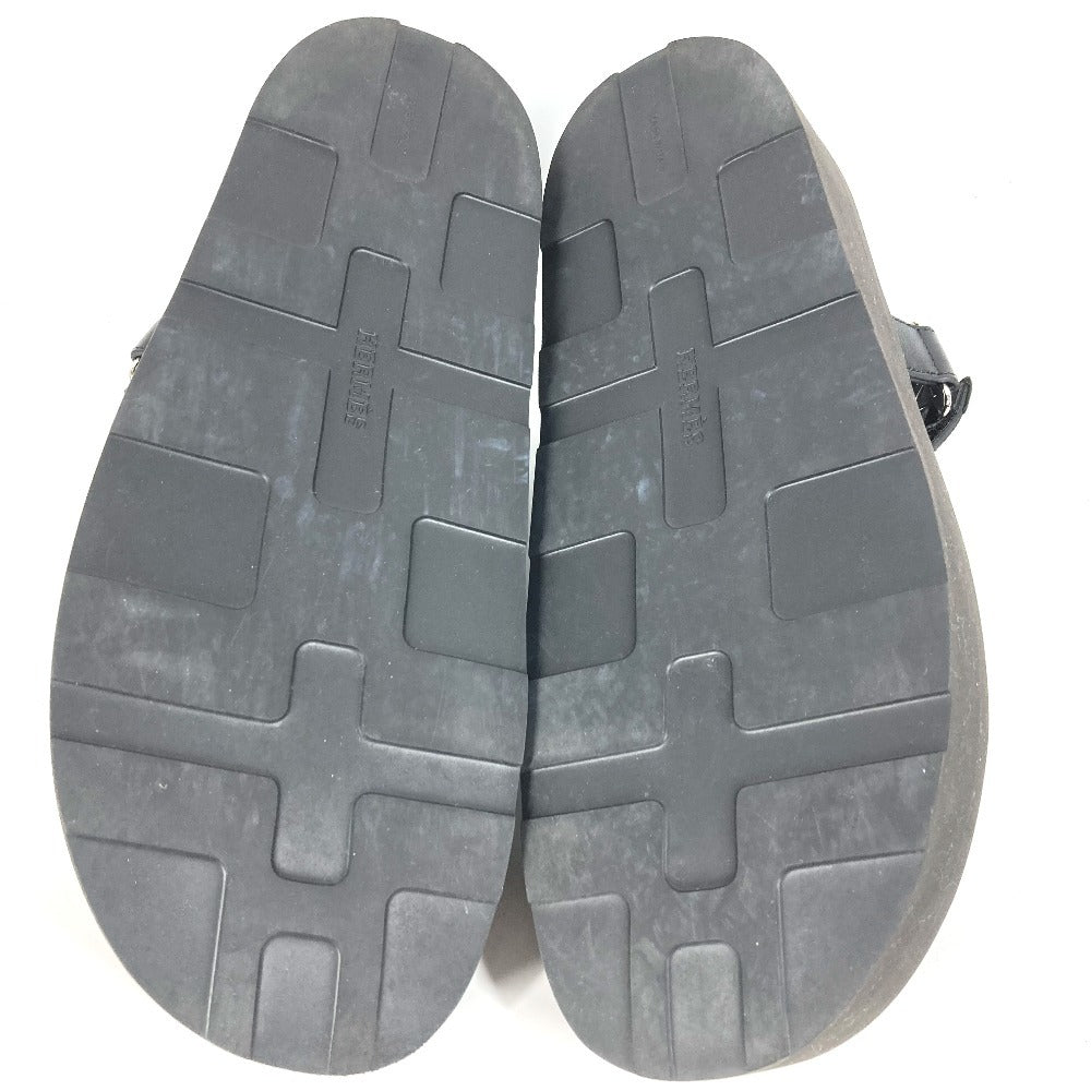 HERMES Sport Sandals Shoes Enid ENID H Diamant Buckle Platform Sandals Rubber Women's Black