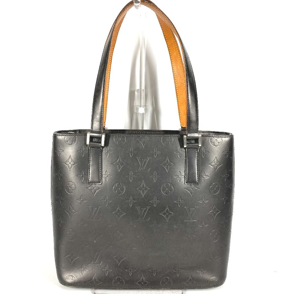 LOUIS VUITTON M55112 Monogram Mat Stockton Tote Bag Shoulder Bag Monogram Mat Leather Unisex Black