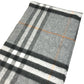 BURBERRY 8059277 コントラストチェック ロゴ フリンジ マフラー カシミヤ ユニセックス グレー
