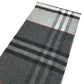 BURBERRY 8059277 コントラストチェック ロゴ フリンジ マフラー カシミヤ ユニセックス グレー
