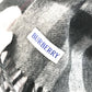 BURBERRY 8059277 コントラストチェック ロゴ フリンジ マフラー カシミヤ ユニセックス グレー