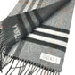 BURBERRY 8059277 コントラストチェック ロゴ フリンジ マフラー カシミヤ ユニセックス グレー