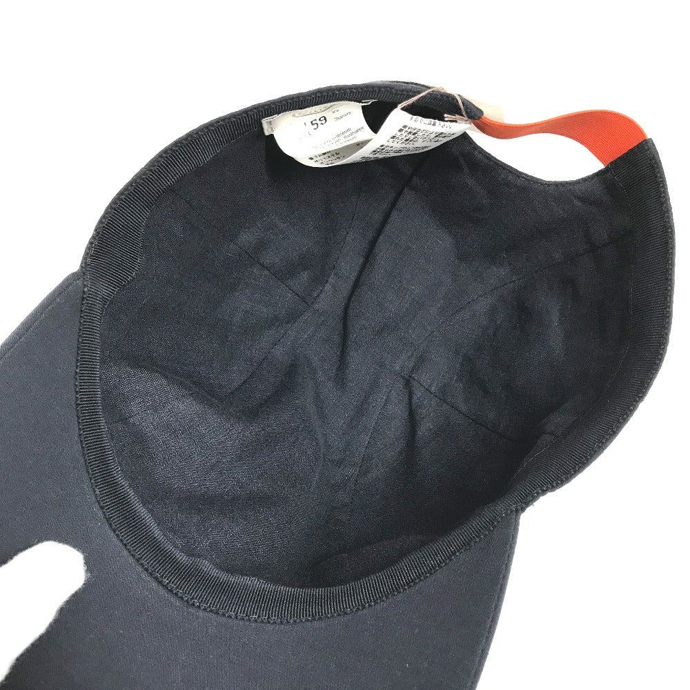 HERMES H800487E 0258 セリエ ロゴ 乗馬用キャップ パドック 帽子 キャップ帽 ベースボール キャップ コットン ユニセックス ネイビー