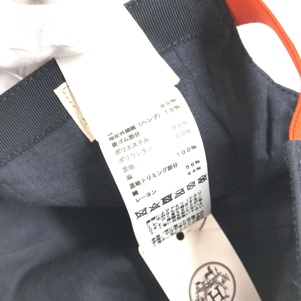 HERMES H800487E 0258 セリエ ロゴ 乗馬用キャップ パドック 帽子 キャップ帽 ベースボール キャップ コットン ユニセックス ネイビー