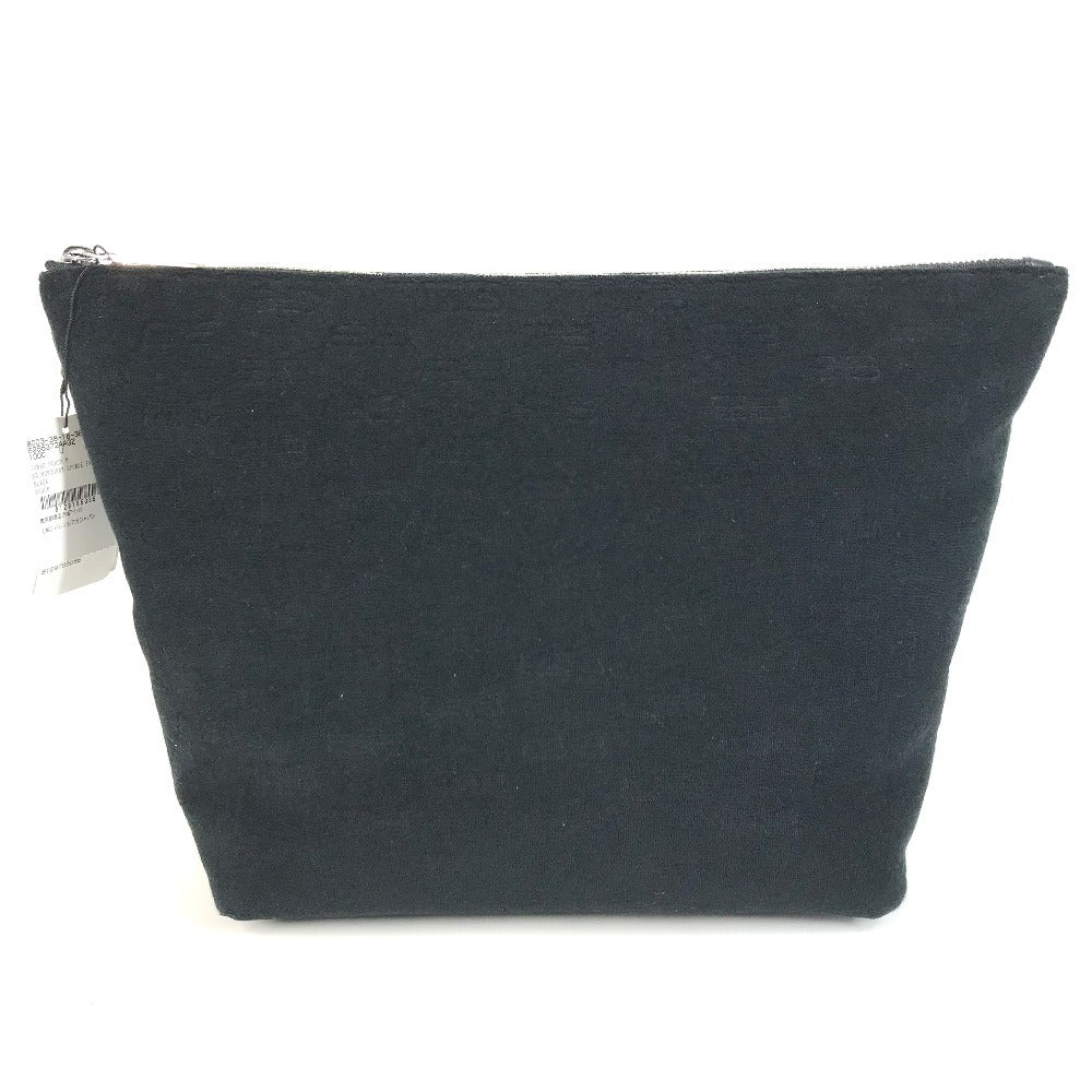 BALENCIAGA 695537 Bロゴ セカンドバッグ カバン ポーチ クラッチバッグ パイル ユニセックス ブラック