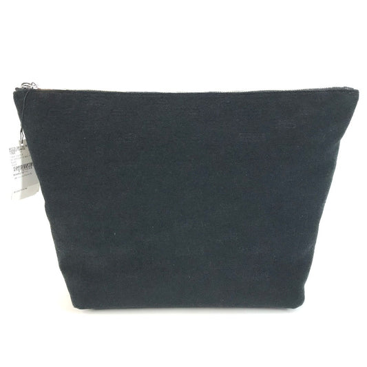 BALENCIAGA 695537 Bロゴ セカンドバッグ カバン ポーチ クラッチバッグ パイル ユニセックス ブラック