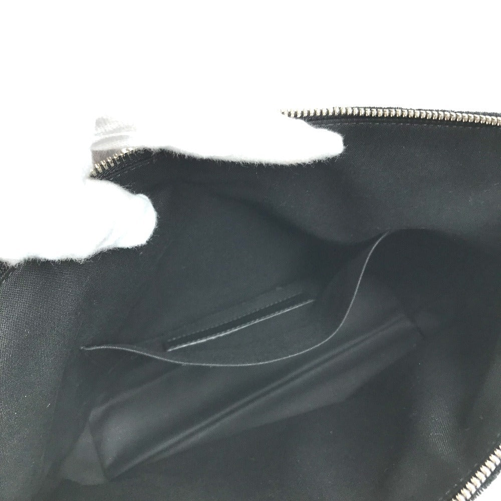 BALENCIAGA 695537 Bロゴ セカンドバッグ カバン ポーチ クラッチバッグ パイル ユニセックス ブラック