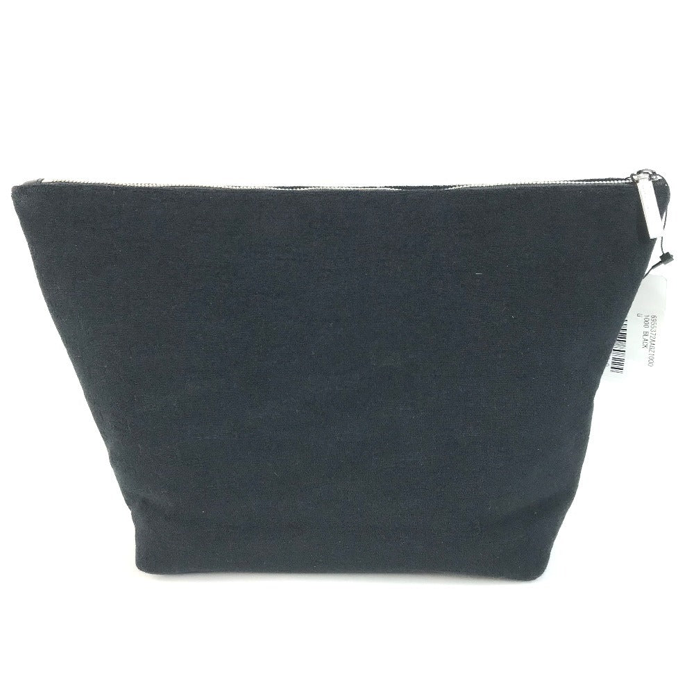 BALENCIAGA 695537 Bロゴ セカンドバッグ カバン ポーチ クラッチバッグ パイル ユニセックス ブラック