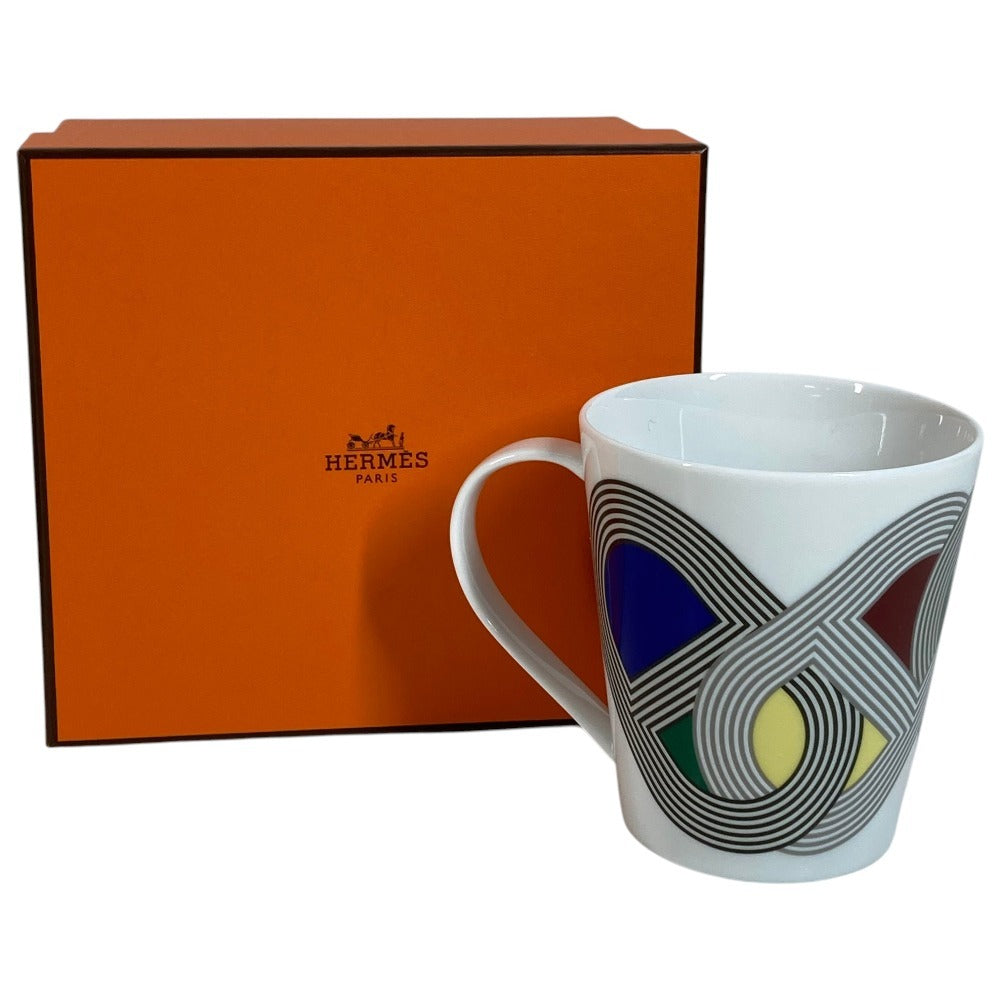 HERMES マグ ラリー24 ラリー 24 コップ 食器 インテリア マグカップ 陶器 ユニセックス ホワイト