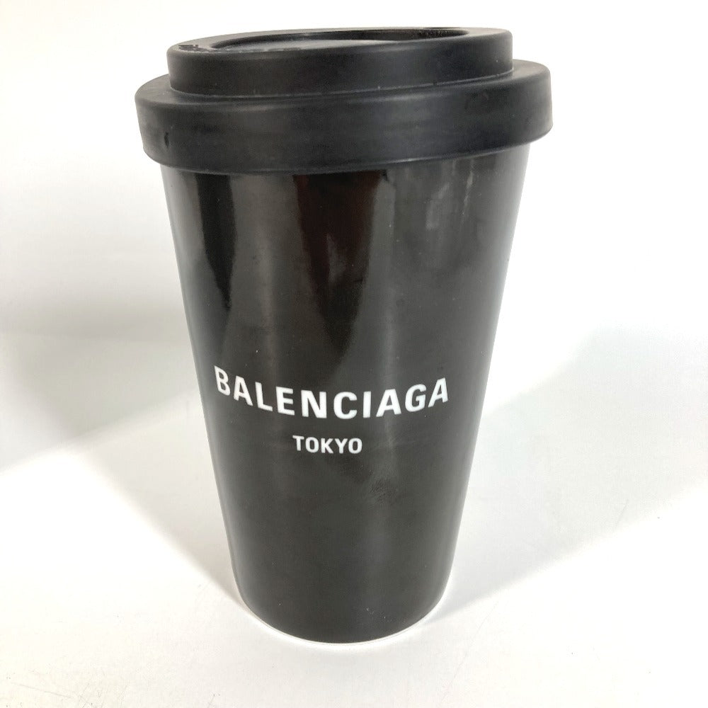 BALENCIAGA 666275 コップ カップ 蓋付き 食器 インテリア ロゴ 東京 TOKYO タンブラー 陶器 ユニセックス ブラック
