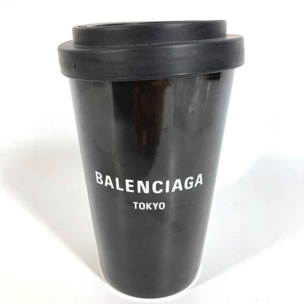BALENCIAGA 666275 コップ カップ 蓋付き 食器 インテリア ロゴ 東京 TOKYO タンブラー 陶器 ユニセックス ブラック