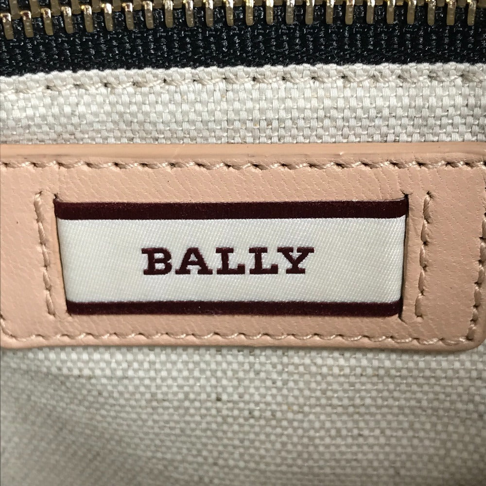 BALLY ロゴ ライン 斜め掛け ポシェット ショルダーバッグ レザー ユニセックス ブラック