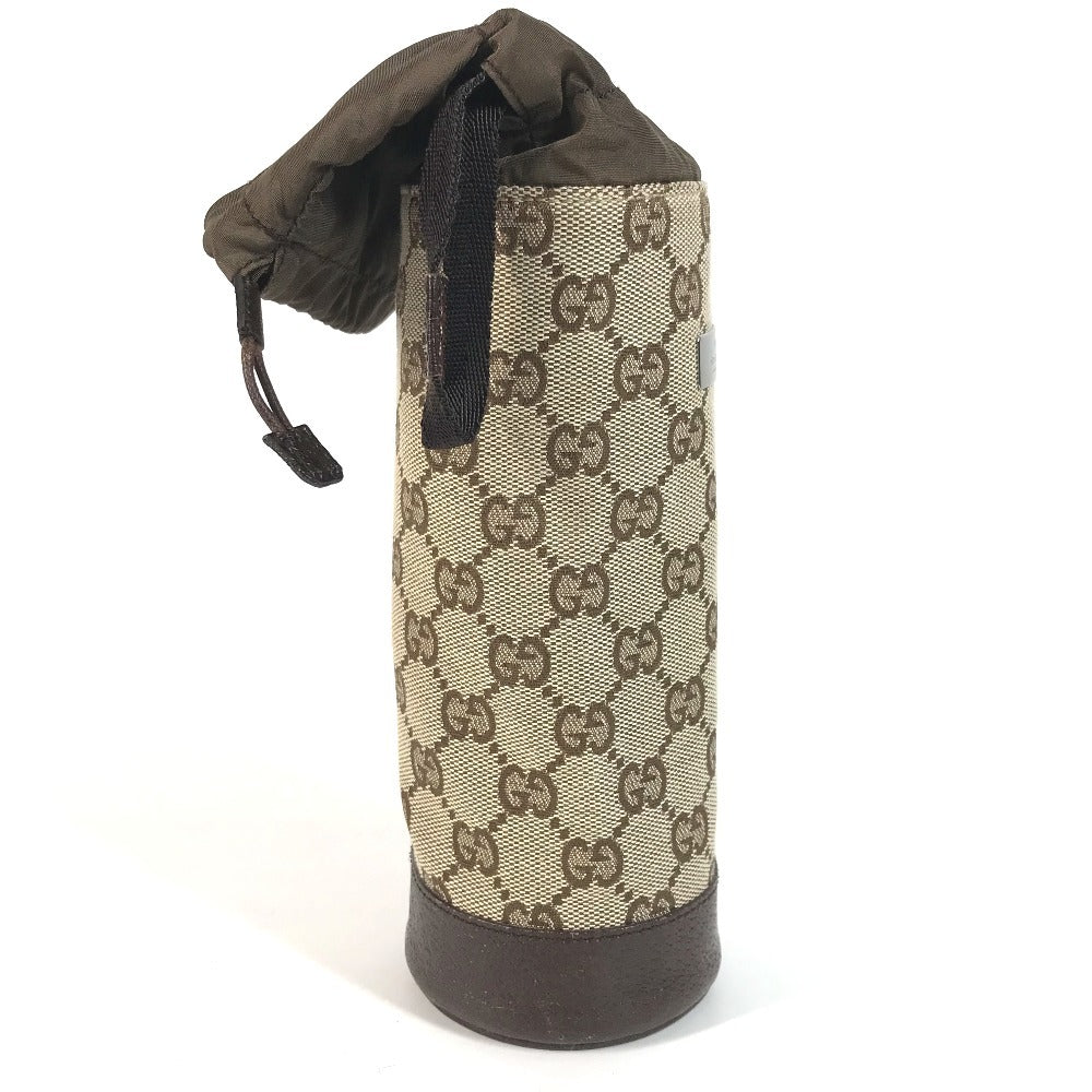 GUCCI 28691 GG Bottle Holder Pouch GG Canvas/Leather Unisex Beige