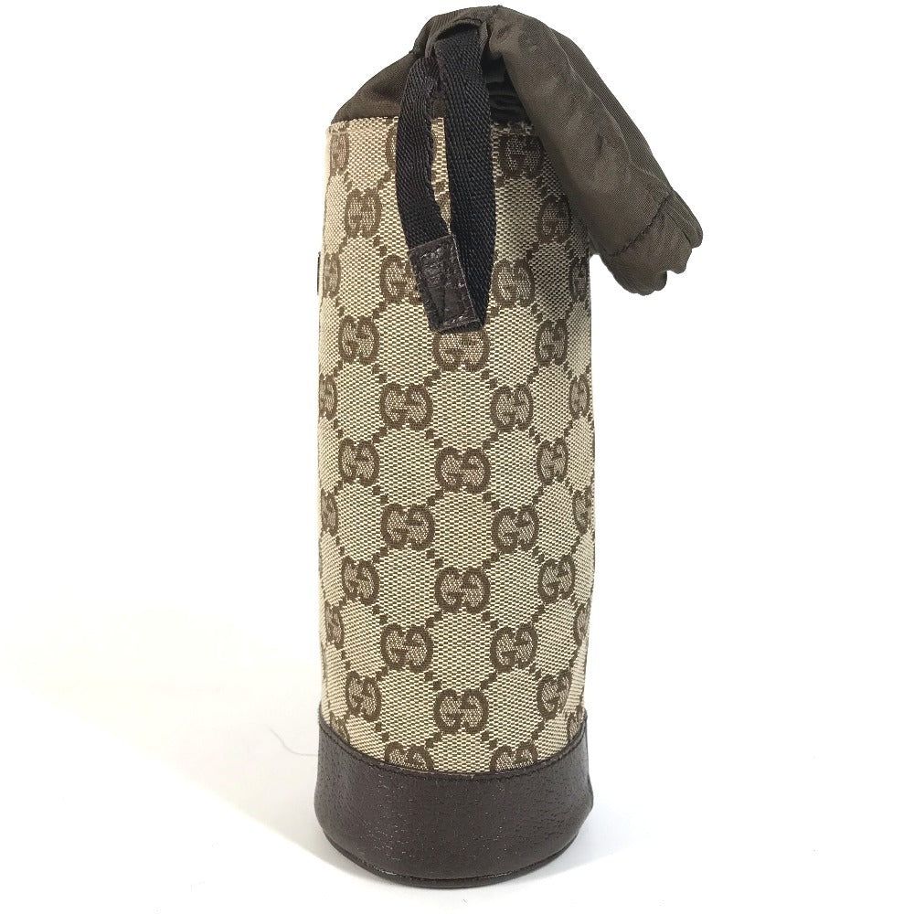 GUCCI 28691 GG Bottle Holder Pouch GG Canvas/Leather Unisex Beige