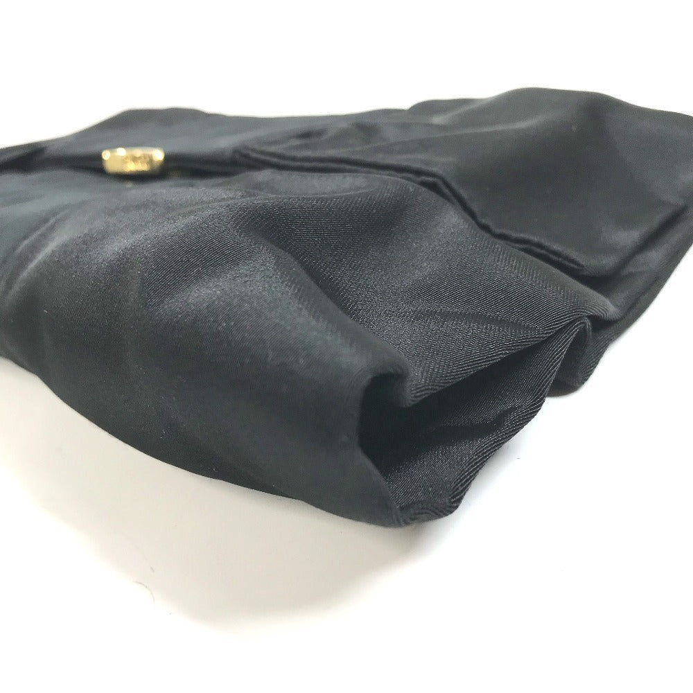 GUCCI 005 142 ヴィンテージ りぼん リボン セカンドバッグ カバン ポーチ クラッチバッグ サテン ユニセックス ブラック