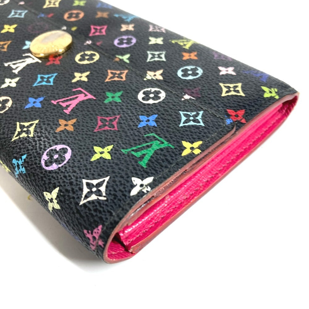 LOUIS VUITTON M93533 Monogram Multicolore Portefeuille Sarah Long Wallet กระเป๋าสตางค์ใบยาวพับได้ Monogram Multicolore Canvas Unisex สี Noir Black