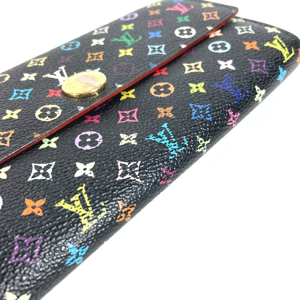 LOUIS VUITTON M93533 Monogram Multicolore Portefeuille Sarah Long Wallet กระเป๋าสตางค์ใบยาวพับได้ Monogram Multicolore Canvas Unisex สี Noir Black