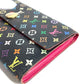 LOUIS VUITTON M93533 Monogram Multicolore Portefeuille Sarah Long Wallet กระเป๋าสตางค์ใบยาวพับได้ Monogram Multicolore Canvas Unisex สี Noir Black