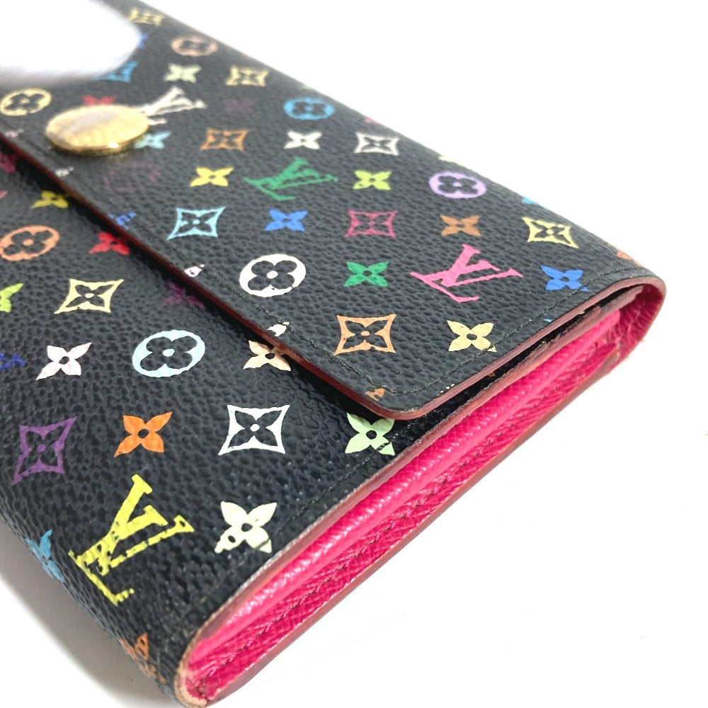 LOUIS VUITTON M93533 Monogram Multicolore Portefeuille Sarah Long Wallet กระเป๋าสตางค์ใบยาวพับได้ Monogram Multicolore Canvas Unisex สี Noir Black