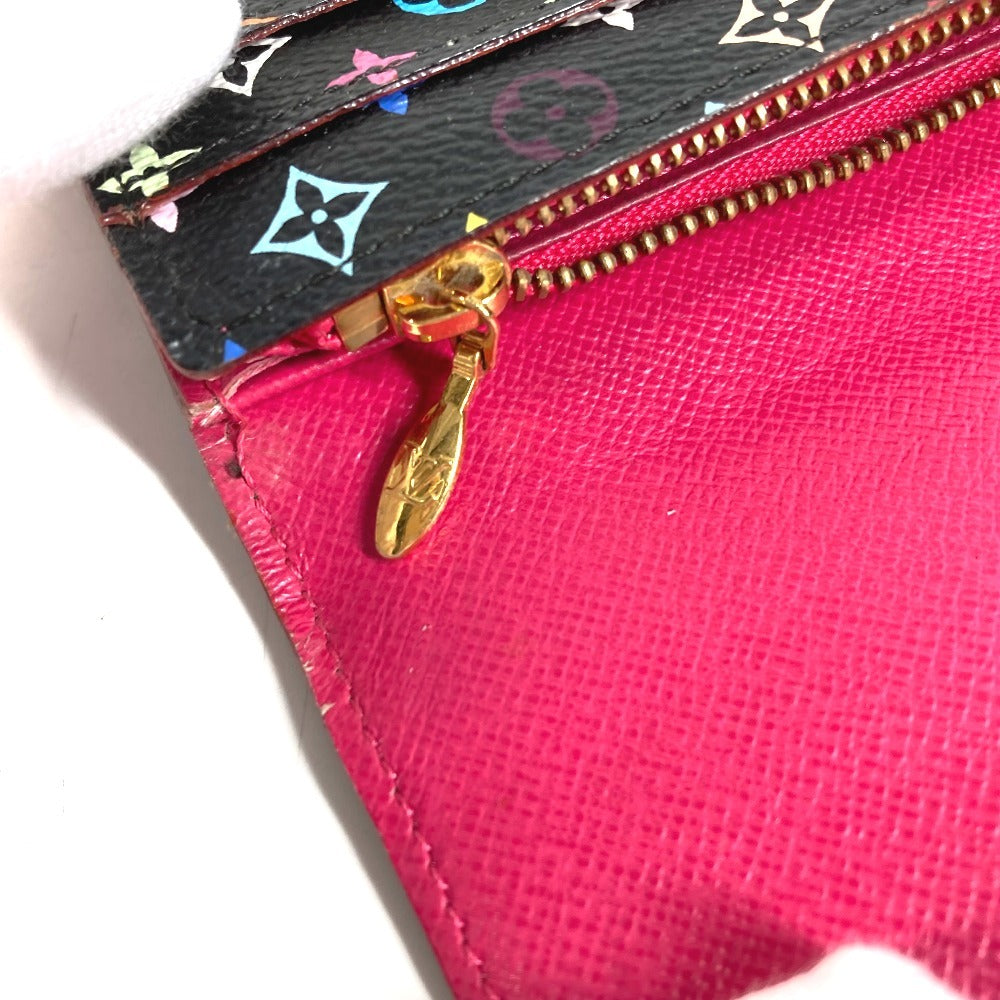 LOUIS VUITTON M93533 Monogram Multicolore Portefeuille Sarah Long Wallet กระเป๋าสตางค์ใบยาวพับได้ Monogram Multicolore Canvas Unisex สี Noir Black