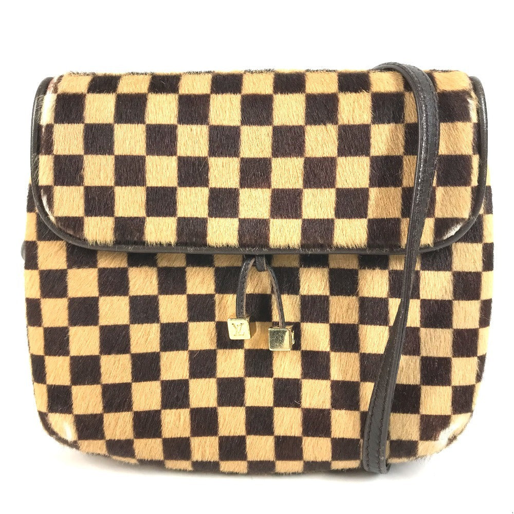 LOUIS VUITTON M92130 ダミエソバージュ ガゼル カバン 斜め掛け ポシェット フラップ ショルダーバッグ ハラコ ユニセックス ブラウン