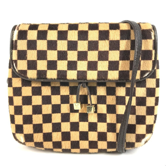 LOUIS VUITTON M92130 ダミエソバージュ ガゼル カバン 斜め掛け ポシェット フラップ ショルダーバッグ ハラコ ユニセックス ブラウン