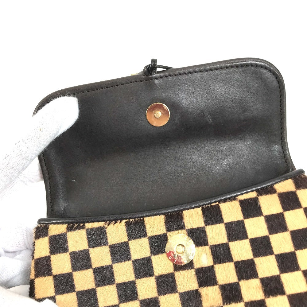 LOUIS VUITTON M92130 ダミエソバージュ ガゼル カバン 斜め掛け ポシェット フラップ ショルダーバッグ ハラコ ユニセックス ブラウン