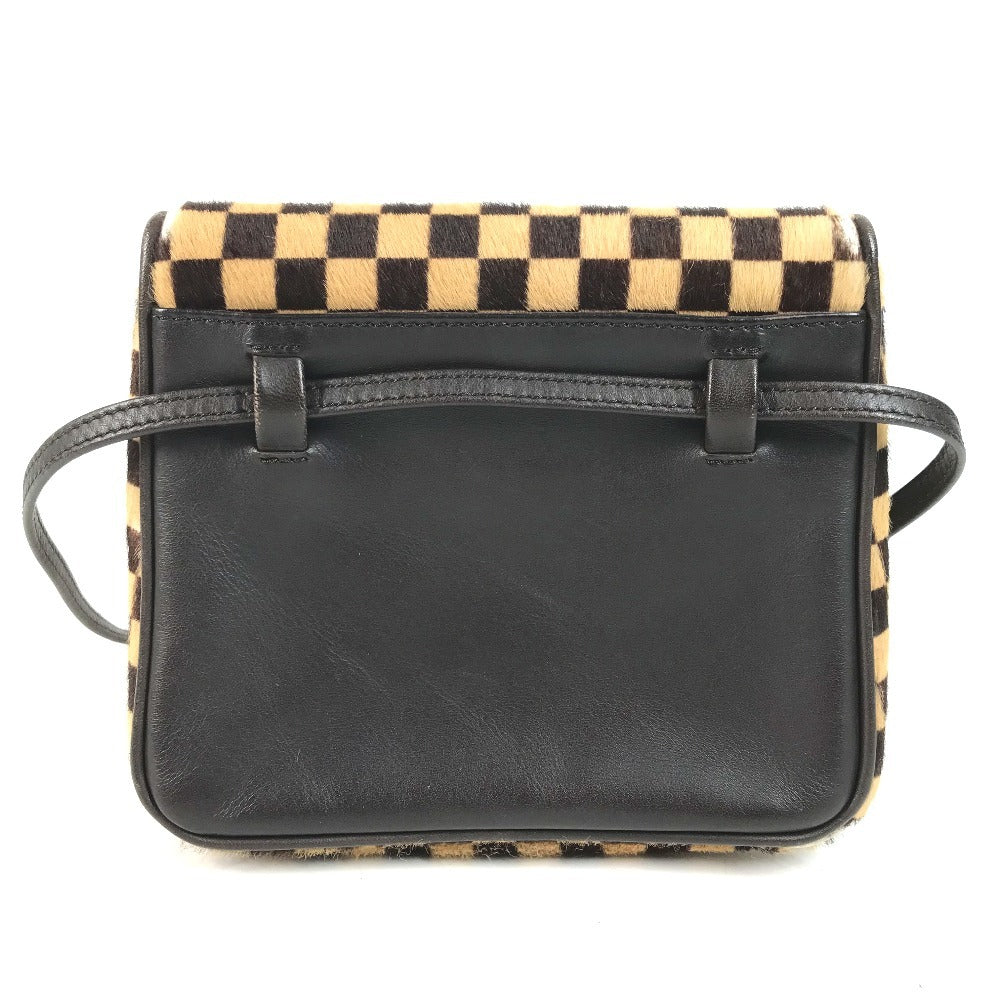 LOUIS VUITTON M92130 ダミエソバージュ ガゼル カバン 斜め掛け ポシェット フラップ ショルダーバッグ ハラコ ユニセックス ブラウン
