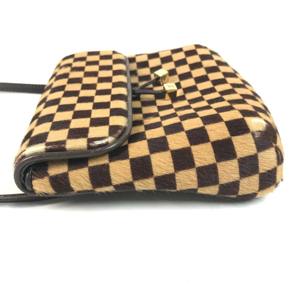 LOUIS VUITTON M92130 ダミエソバージュ ガゼル カバン 斜め掛け ポシェット フラップ ショルダーバッグ ハラコ ユニセックス ブラウン