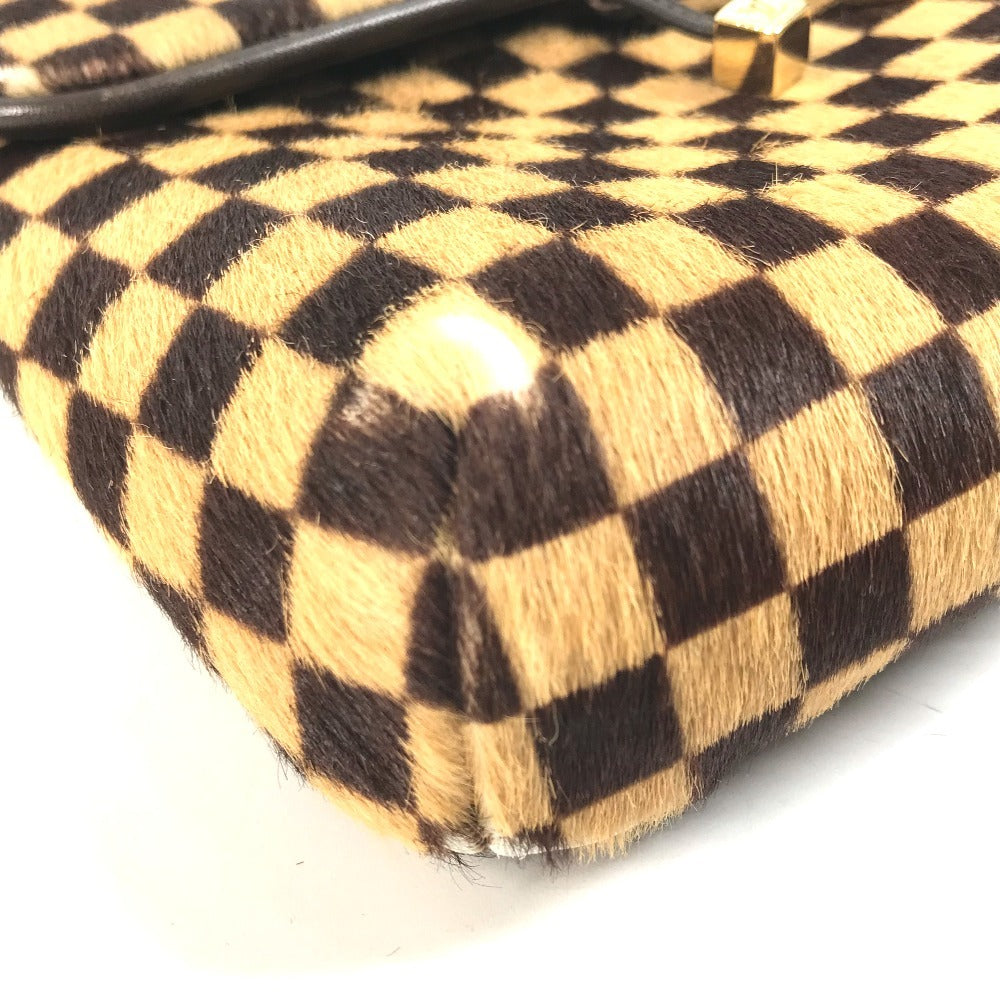LOUIS VUITTON M92130 ダミエソバージュ ガゼル カバン 斜め掛け ポシェット フラップ ショルダーバッグ ハラコ ユニセックス ブラウン