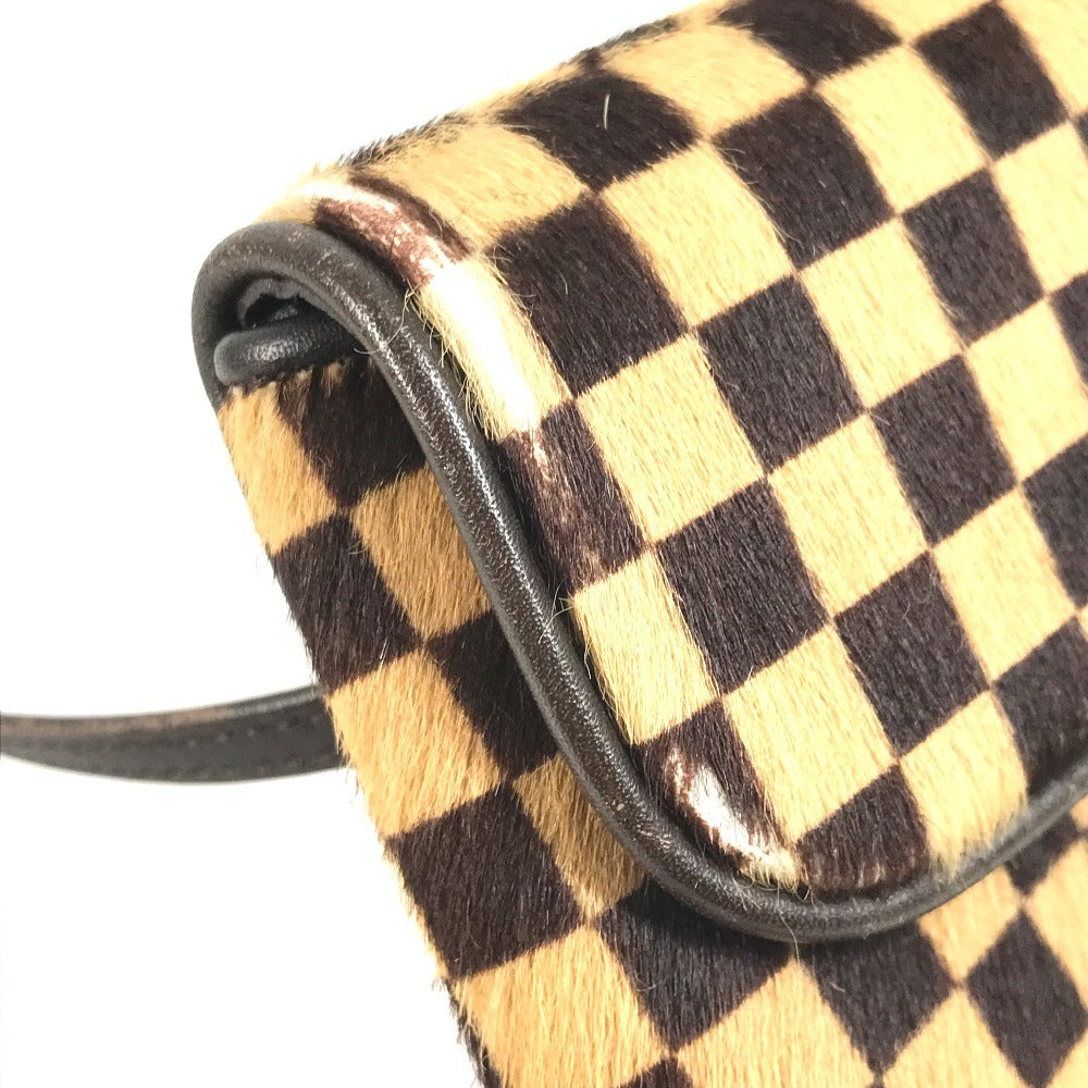 LOUIS VUITTON M92130 ダミエソバージュ ガゼル カバン 斜め掛け ポシェット フラップ ショルダーバッグ ハラコ ユニセックス ブラウン