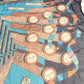 HERMES Point DORGUE Fermata Carre 140 Scarf 140 Shawl Stole Large Scarf Silk Unisex Blue
