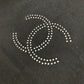 CHANEL 23S Faux Pearl Fringe Scarf Cashmere Unisex Black