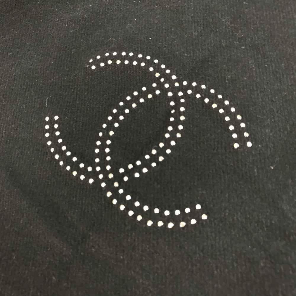 CHANEL 23S Faux Pearl Fringe Scarf Cashmere Unisex Black
