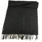 CHANEL 23S Faux Pearl Fringe Scarf Cashmere Unisex Black