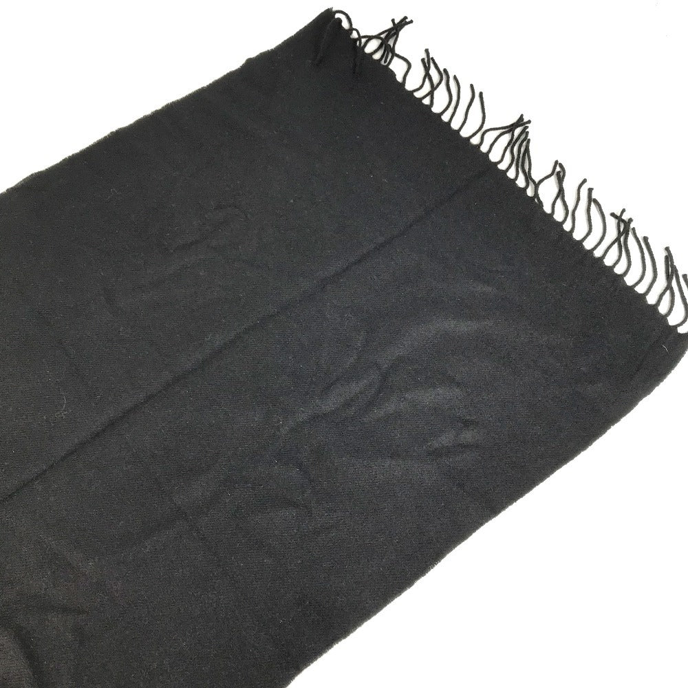 CHANEL 23S Faux Pearl Fringe Scarf Cashmere Unisex Black