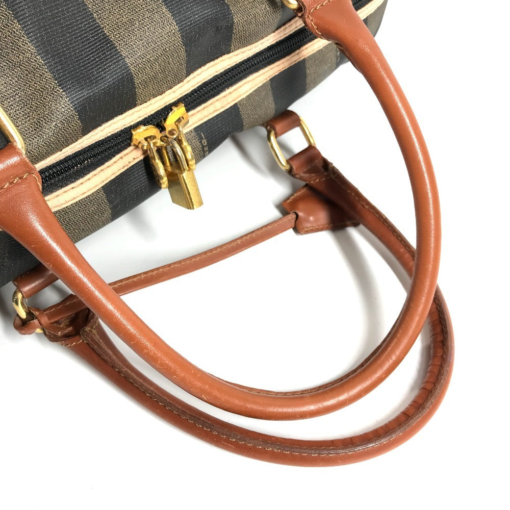 FENDI Vintage Pecan Bag Travel Bag Boston Bag PVC/Leather Unisex Khaki