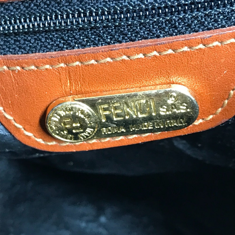 FENDI Vintage Pecan Bag Travel Bag Boston Bag PVC/Leather Unisex Khaki
