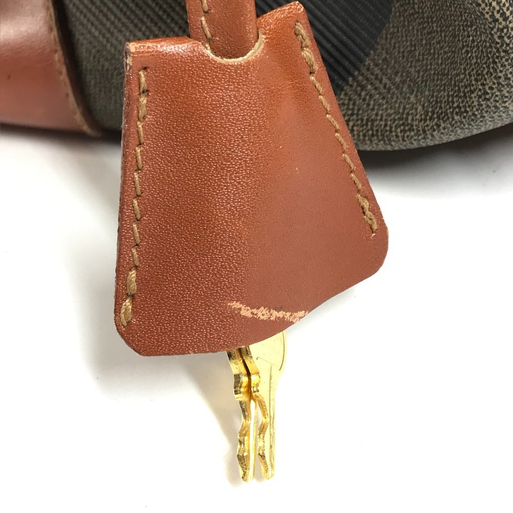FENDI Vintage Pecan Bag Travel Bag Boston Bag PVC/Leather Unisex Khaki