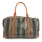 FENDI Vintage Pecan Bag Travel Bag Boston Bag PVC/Leather Unisex Khaki