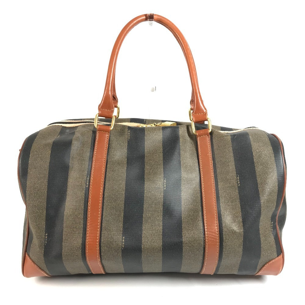 FENDI Vintage Pecan Bag Travel Bag Boston Bag PVC/Leather Unisex Khaki