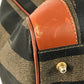 FENDI Vintage Pecan Bag Travel Bag Boston Bag PVC/Leather Unisex Khaki