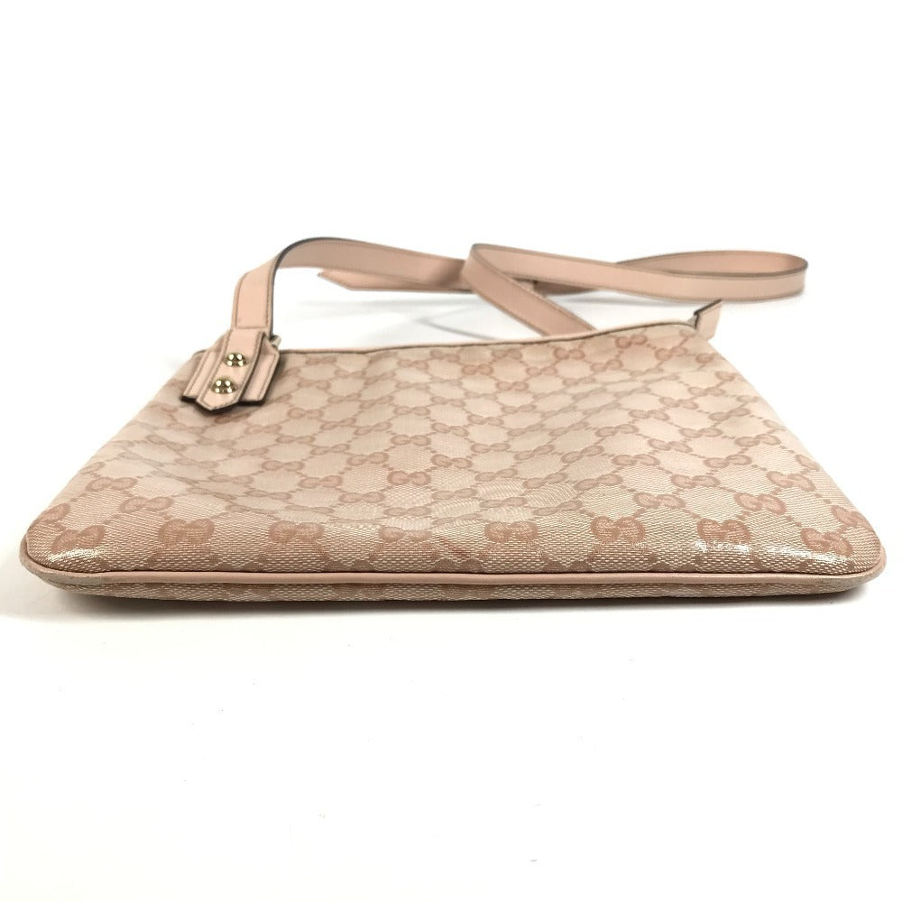 GUCCI 257246 GG ロゴ 斜め掛け ポシェット ショルダーバッグ レザー/コーティングキャンバス ユニセックス ピンク