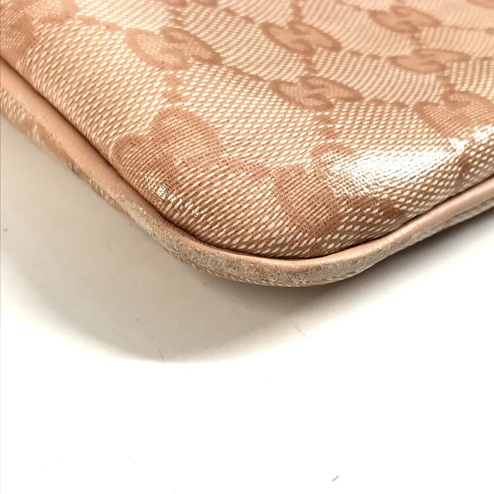 GUCCI 257246 GG ロゴ 斜め掛け ポシェット ショルダーバッグ レザー/コーティングキャンバス ユニセックス ピンク