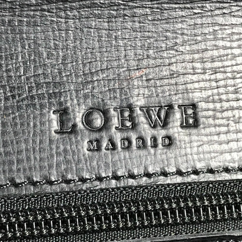 LOEWE ヴィンテージ ロゴ ビジネスバッグ アナグラム カバン 書類バッグ ブリーフケース ハンドバッグ レザー ユニセックス ブラック